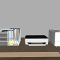 Printer Copier Scanner Fax Machine File Box Multi-layer File Shelf 3d model