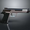 Modern Tactical Pistol with Black Textured Grip and Silver Metal Frame