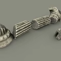 European Roman Column Broken Column 3d model