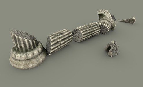 European Roman Column Broken Column 3d model