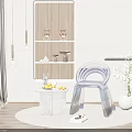 Transparent Acrylic Leisure Chair With Layered Design In Modern Minimalist Living Room
