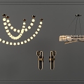 Simple Light Luxury Chandelier Wall Lamp Combination 3D Model 3d model