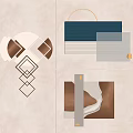 Modern Geometric Wall Decor with Abstract Shapes Neutral Tones and Artistic Patterns 3d model