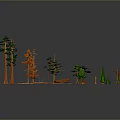 Digital Plant 3D Models Featuring Various Types of Trees Bushes Trunks and Grasses