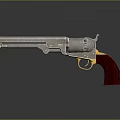 Vintage Revolver Featuring Metal Barrel Wooden Grip And Shiny Finish