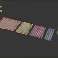 Red And White Striped Decorative Panels In Various Sizes For Interior Design Projects