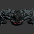 3D Rendered Batman Character In Silver Armor With Muscular Physique On Gray Background
