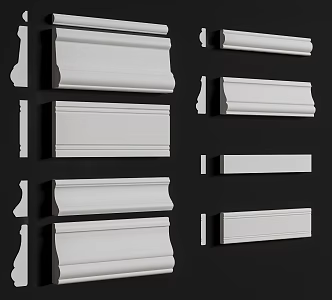 European-style skirting plaster line decorative line 3d model