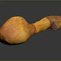 Handcrafted Wooden Household Utensil With Natural Texture And Red Accent Band