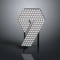 Modern Hexagonal Furniture Light With Small Round Dots And Black Stand Design