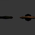 Two Ancient Swords Green Rusted And Copper Colored Displayed Side By Side On Gray Background