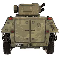 Military Green Wheeled Tank With Armored Body And Mounted Cannon System
