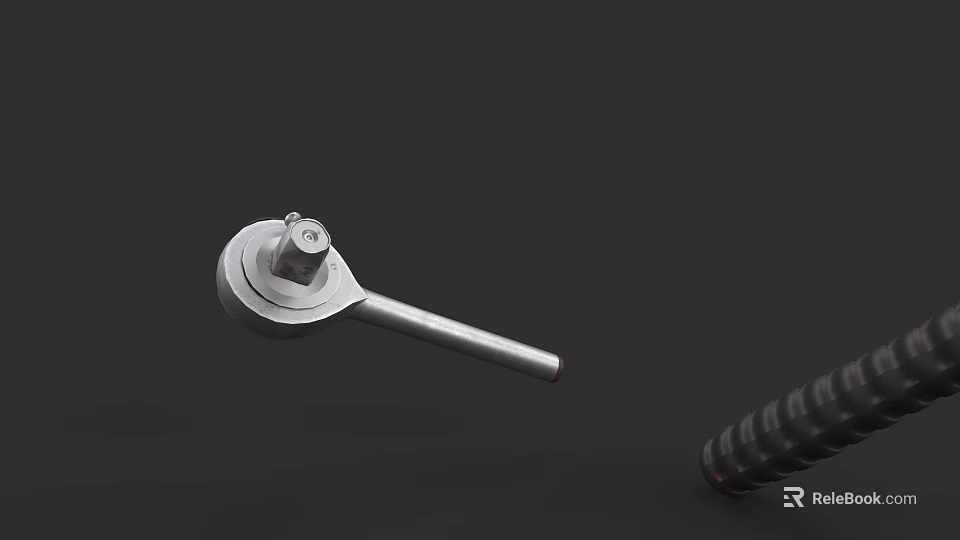 Adjustable Wrench And Metal Threaded Rod As Essential Hardware Tools 3d model