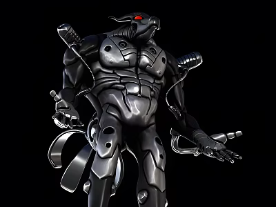 Futuristic Mechanical Weapon With Metal Armor Sharp Blades And Robotic Design 3d model