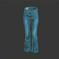 Stylish Blue High Waisted Flared Denim Jeans With Classic Pockets And Slim Fit