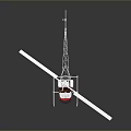 Detailed Scale Helicopter Model with Red Cockpit Transparent Design and Silver Rotors