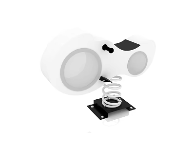 White Building Blocks With Circular Parts Black Base And Spring Structure 3d model