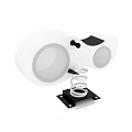 White Building Blocks With Circular Parts Black Base And Spring Structure