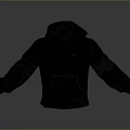 Stylish Black Hoodie With Casual Design Front Pocket And Long Sleeves