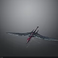Vibrant Blue And Pink Pterosaur 3D Model With Detailed Wings And Tail