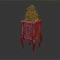 Mahogany Carved Side Table with Classical Ornament and Intricate Leg Design