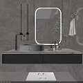 Modern Bathroom Vanity Design With Marble Countertop Oval Mirror And Undermount Sink