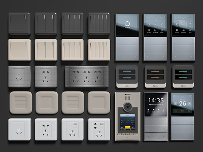 Modern Switch Smart Switch Panel 3d model