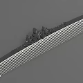 Elegant Black Decorative Comb With Intricate Floral Carvings And Fine Teeth