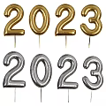 Metallic Gold And Silver 2023 Number Balloons For Festive Decorations