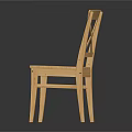Wooden Leisure Chair With Cross Back Design And Natural Tone For Home Furniture