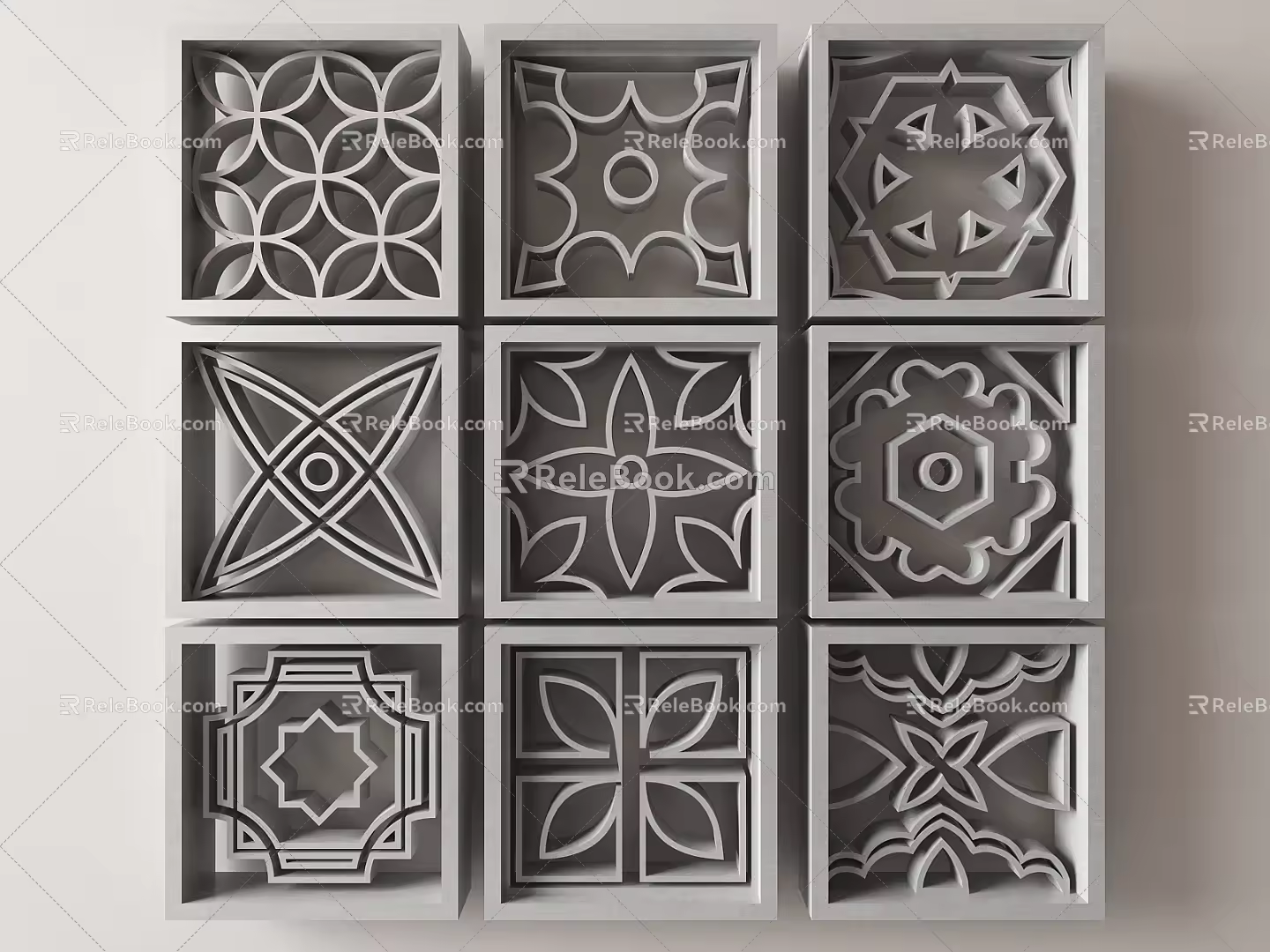 New Chinese-style carved window 3d model