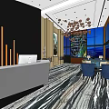 Modern Sales Office Architectural Design With Wooden Structure And Large Glass Windows