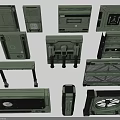 Cosmic Aerospace Mechanical Components With Various Green Structural Parts And Panels