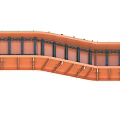 Curved Orange Industrial Equipment Metal Frame Structure For Heavy Duty Applications