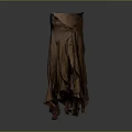 Elegant Long Brown Pleated Dress With Flowy Design And Soft Fabric