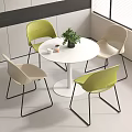 Modern leisure table and chair combination negotiation table and chair combination 3d model