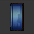 Retro Style Electronic Lighting Device With Blue Illuminated Panel And Red Knob