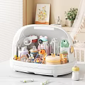 White Baby Gear Organizer With Bottles Cups Toys And Feeding Items