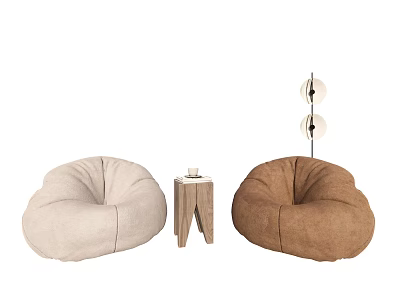 Leisure sofa combination leisure chair side floor lamp 3d model