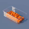 Clear Plastic Storage Container Filled with Orange Pills for Home Use