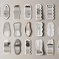 Diverse Shaped Decorative Mirrors With Unique Frame Designs For Home Decor 3d model