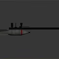 Aerospace Rocket Model With White Body Red Stripes And Long Black Component
