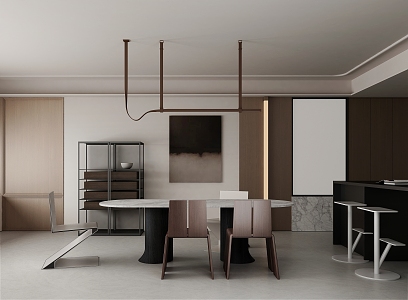 Modern Minimalist Restaurant 3d model