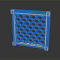 Cream Colored Square Decorative Grille With Wavy Circular Cutouts And Corner Holes