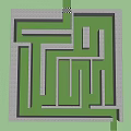 Intricate Garden Maze Design Featuring Green Paths And Gray Stone Borders 3d model
