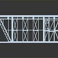 Blue Steel Structure Frame With Grid Design And Building Skeleton Support Beams 3d model
