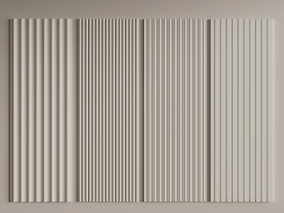 Modern Wall Paneling With Various Textured Designs 3d model
