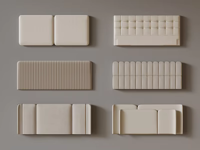 Multiple Upholstered Panel Designs With Textured Surfaces And Stitch Patterns 3d model