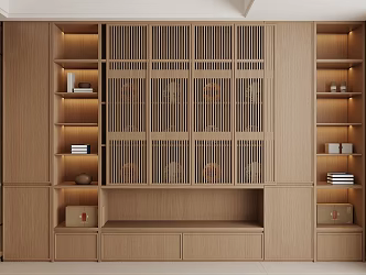 New Chinese Style Locker Tea Set Display Cabinet Tea Room Decorative Cabinet New Chinese Style Tea Cabinet New Chinese Style Decorative Cabinet Side Cabinet New Chinese Style Ornaments Combination 3d model