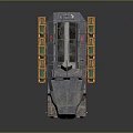 Military Armored Tank With Orange Storage Boxes Heavy Duty Tracks And Antenna
